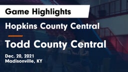 Hopkins County Central  vs Todd County Central  Game Highlights - Dec. 20, 2021