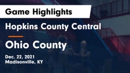 Hopkins County Central  vs Ohio County  Game Highlights - Dec. 22, 2021