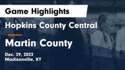 Hopkins County Central  vs Martin County  Game Highlights - Dec. 29, 2022