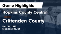 Hopkins County Central  vs Crittenden County  Game Highlights - Feb. 14, 2023