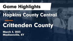 Hopkins County Central  vs Crittenden County  Game Highlights - March 4, 2023