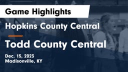 Hopkins County Central  vs Todd County Central  Game Highlights - Dec. 15, 2023