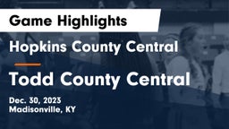 Hopkins County Central  vs Todd County Central  Game Highlights - Dec. 30, 2023