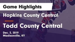 Hopkins County Central  vs Todd County Central  Game Highlights - Dec. 2, 2019