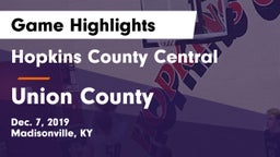 Hopkins County Central  vs Union County  Game Highlights - Dec. 7, 2019