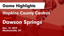 Hopkins County Central  vs Dawson Springs  Game Highlights - Dec. 13, 2019