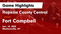 Hopkins County Central  vs Fort Campbell  Game Highlights - Jan. 10, 2020