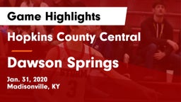 Hopkins County Central  vs Dawson Springs  Game Highlights - Jan. 31, 2020