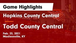 Hopkins County Central  vs Todd County Central  Game Highlights - Feb. 23, 2021