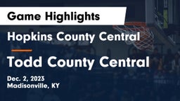 Hopkins County Central  vs Todd County Central  Game Highlights - Dec. 2, 2023