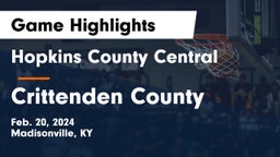 Hopkins County Central  vs Crittenden County  Game Highlights - Feb. 20, 2024