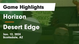 Horizon  vs Desert Edge  Game Highlights - Jan. 12, 2024