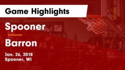 Spooner  vs Barron Game Highlights - Jan. 26, 2018