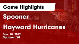 Spooner  vs Hayward Hurricanes  Game Highlights - Jan. 18, 2019