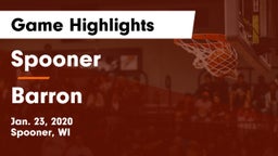 Spooner  vs Barron  Game Highlights - Jan. 23, 2020