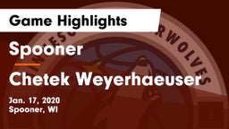 Spooner  vs Chetek Weyerhaeuser  Game Highlights - Jan. 17, 2020