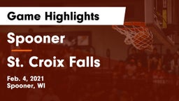 Spooner  vs St. Croix Falls  Game Highlights - Feb. 4, 2021