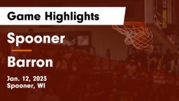 Spooner  vs Barron  Game Highlights - Jan. 12, 2023