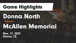 Donna North  vs McAllen Memorial  Game Highlights - Nov. 17, 2022