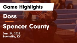 Doss  vs Spencer County  Game Highlights - Jan. 24, 2023
