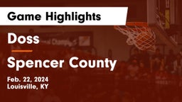 Doss  vs Spencer County  Game Highlights - Feb. 22, 2024