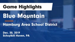 Blue Mountain  vs Hamburg Area School District Game Highlights - Dec. 30, 2019