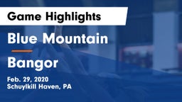 Blue Mountain  vs Bangor  Game Highlights - Feb. 29, 2020