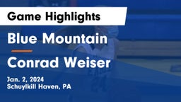 Blue Mountain  vs Conrad Weiser  Game Highlights - Jan. 2, 2024