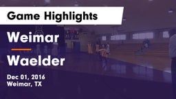 Weimar  vs Waelder Game Highlights - Dec 01, 2016