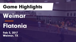 Weimar  vs Flatonia  Game Highlights - Feb 3, 2017