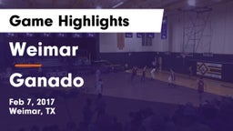 Weimar  vs Ganado  Game Highlights - Feb 7, 2017