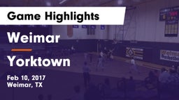 Weimar  vs Yorktown  Game Highlights - Feb 10, 2017