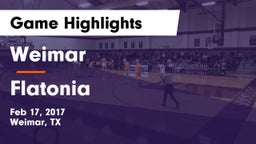 Weimar  vs Flatonia  Game Highlights - Feb 17, 2017