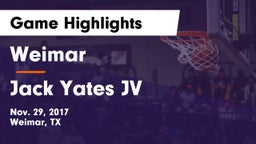 Weimar  vs Jack Yates JV Game Highlights - Nov. 29, 2017