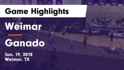 Weimar  vs Ganado  Game Highlights - Jan. 19, 2018