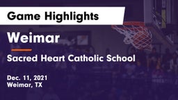 Weimar  vs Sacred Heart Catholic School Game Highlights - Dec. 11, 2021