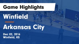 Winfield  vs Arkansas City  Game Highlights - Dec 02, 2016