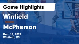 Winfield  vs McPherson  Game Highlights - Dec. 15, 2023