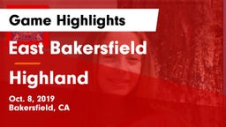 East Bakersfield  vs Highland Game Highlights - Oct. 8, 2019