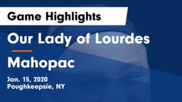 Our Lady of Lourdes  vs Mahopac  Game Highlights - Jan. 15, 2020