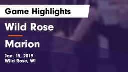Wild Rose  vs Marion  Game Highlights - Jan. 15, 2019