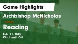 Archbishop McNicholas  vs Reading  Game Highlights - Feb. 21, 2023