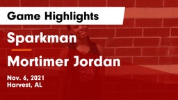 Sparkman  vs Mortimer Jordan  Game Highlights - Nov. 6, 2021