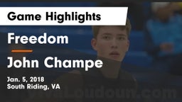 Freedom  vs John Champe   Game Highlights - Jan. 5, 2018