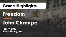Freedom  vs John Champe   Game Highlights - Feb. 9, 2018