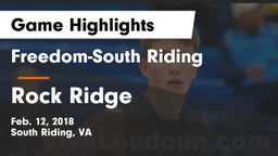 Freedom-South Riding  vs Rock Ridge  Game Highlights - Feb. 12, 2018