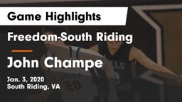 Freedom-South Riding  vs John Champe   Game Highlights - Jan. 3, 2020