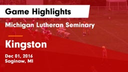 Michigan Lutheran Seminary  vs Kingston Game Highlights - Dec 01, 2016