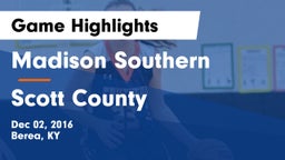 Madison Southern  vs Scott County  Game Highlights - Dec 02, 2016