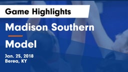 Madison Southern  vs Model  Game Highlights - Jan. 25, 2018